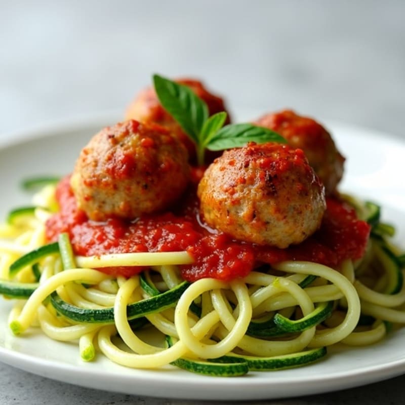 Lean Turkey Zucchini Noodle Meatballs