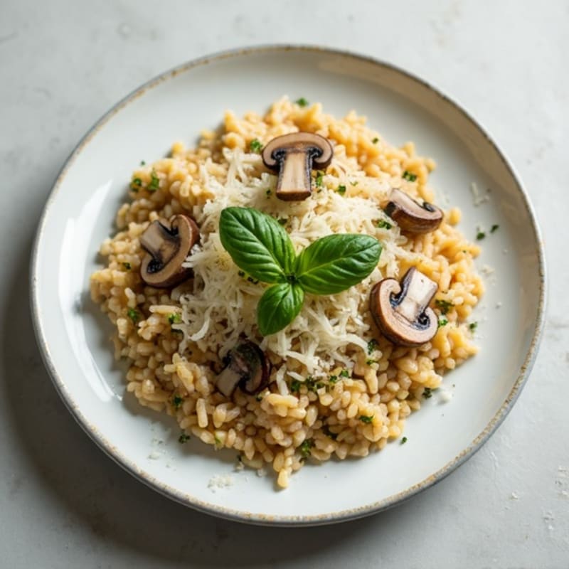 Creamy Herb Mushroom Brown Rice Risotto