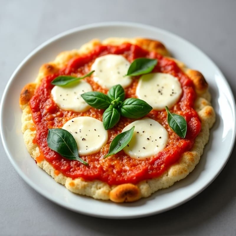 Cauliflower Crust Margherita Pizza with Fresh Basil