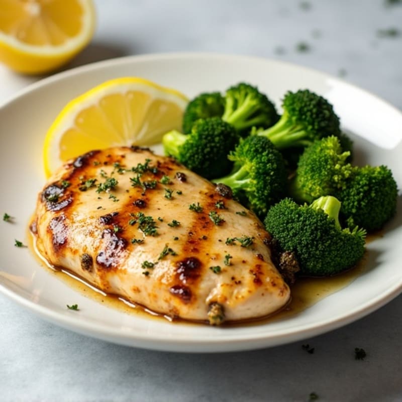 Lemon Herb Roasted Chicken with Crispy Broccoli