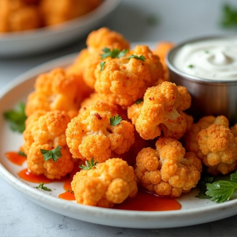 Crispy Buffalo Roasted Cauliflower Bites
