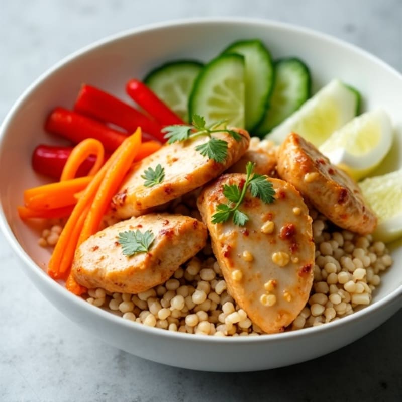 Creamy Thai Peanut Chicken with Fresh Vegetables
