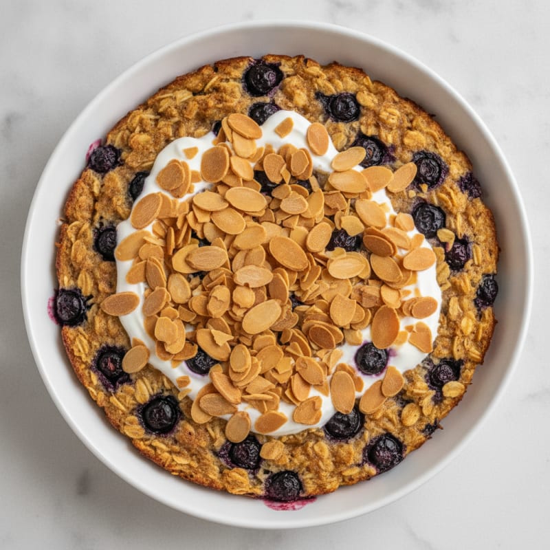 Baked Berry Oatmeal with Toasted Almonds