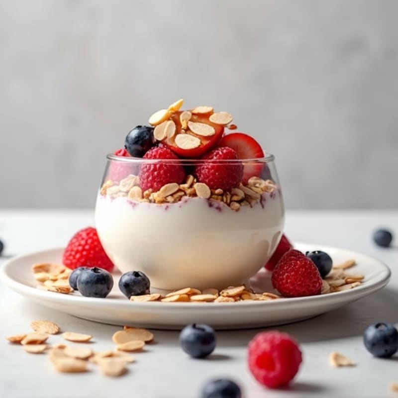 Greek Yogurt Protein Parfait with Mixed Berries