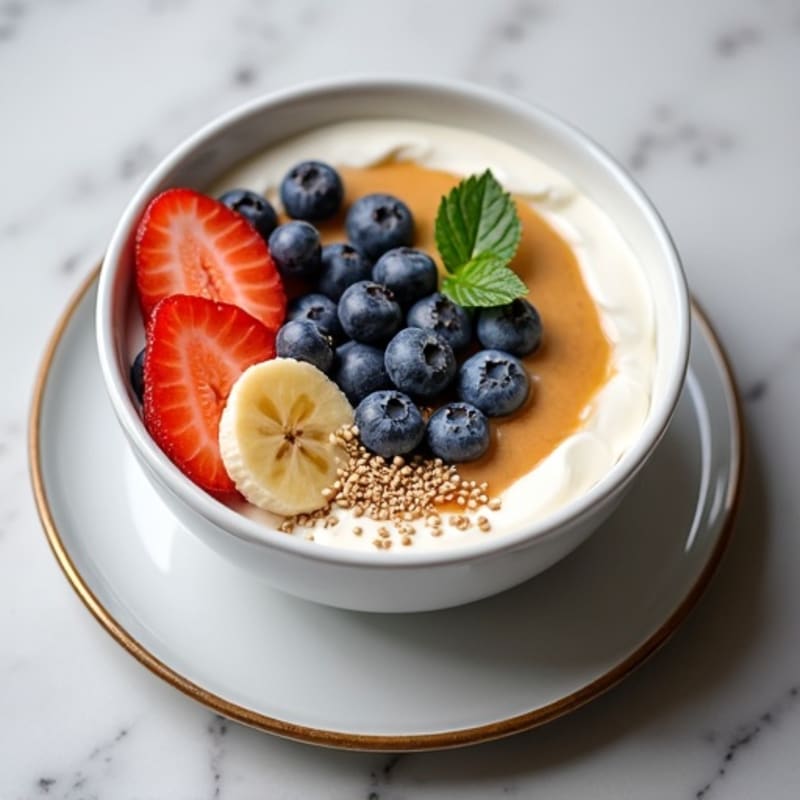 Silky Greek Yogurt Bowl with Hemp Seeds and Almond Butter