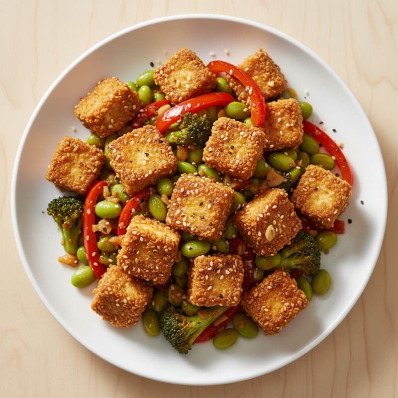 Crispy Sesame Tofu Stir-Fry