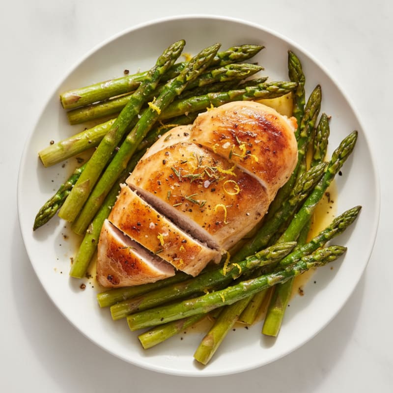 Lemon Herb Roasted Chicken and Asparagus