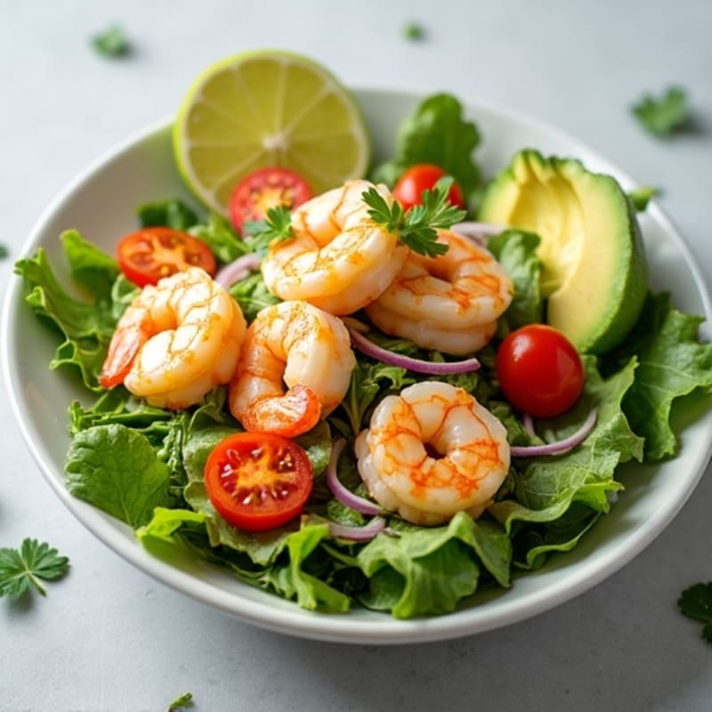 Fresh Lime-Marinated Shrimp and Creamy Avocado Salad
