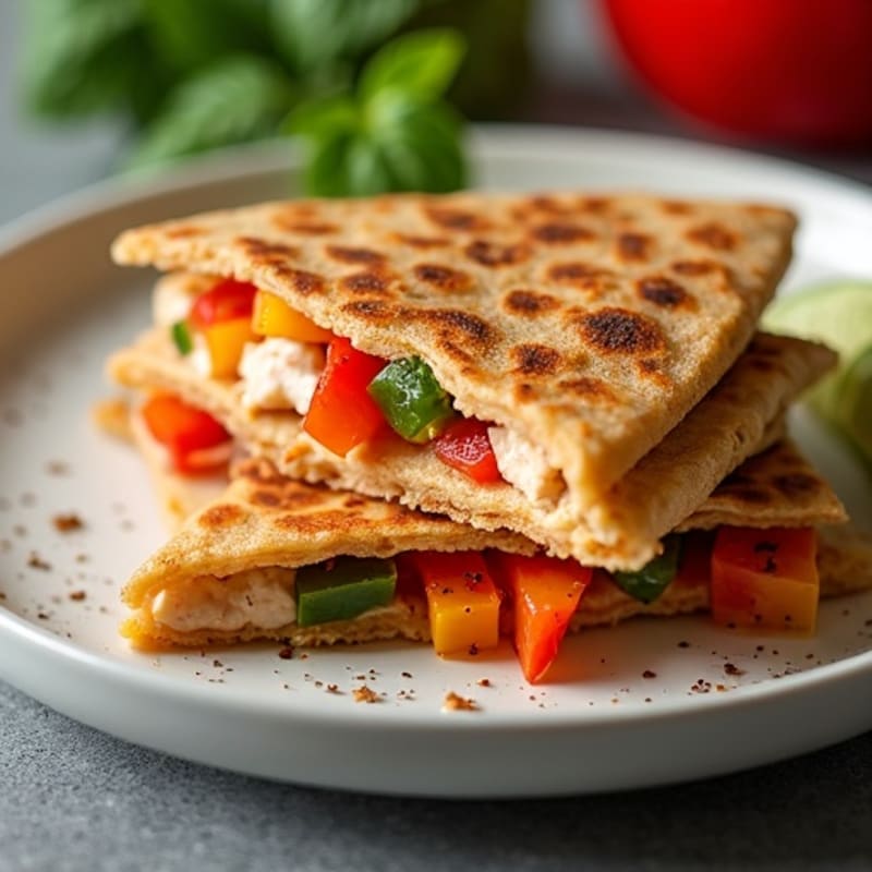 Crispy Sheet Pan Chicken and Bell Pepper Quesadillas