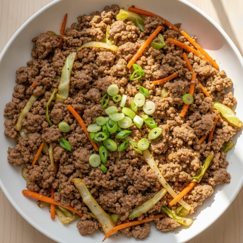 Savory Ground Pork and Beef Skillet