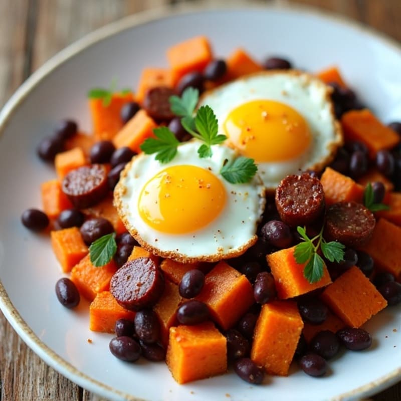 Protein-Packed Sweet Potato Hash with Eggs
