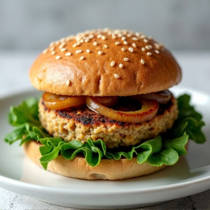 Lean Turkey Spinach Burger with Caramelized Onions