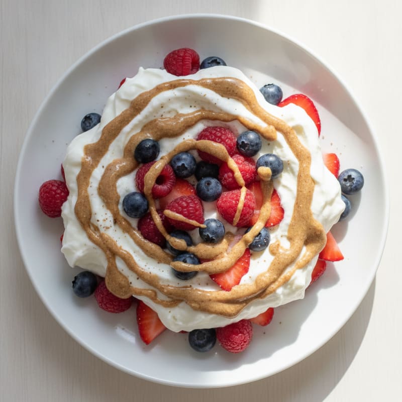 Greek Yogurt Protein Parfait with Mixed Berries and Almond Butter