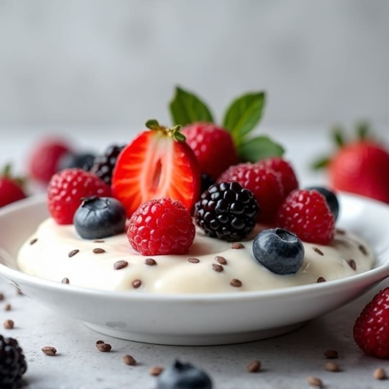 Creamy Greek Yogurt Protein Pudding with Berries