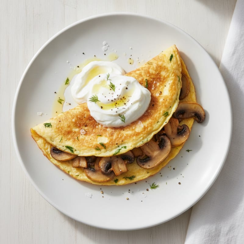 Mushroom and Greek Yogurt Omelette