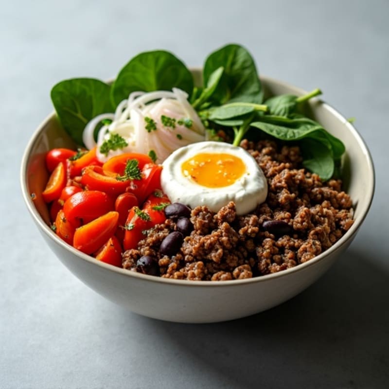 Seasoned Ground Beef Bowl with Special Sauce