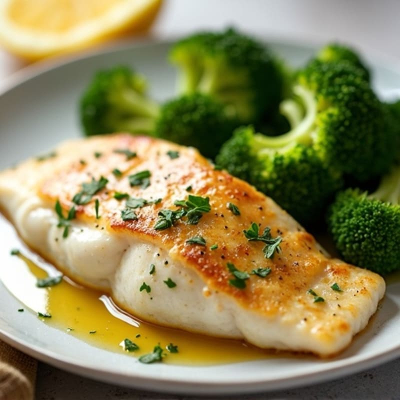 Lemon Herb Pan Seared Tilapia with Garlic Butter Sauce