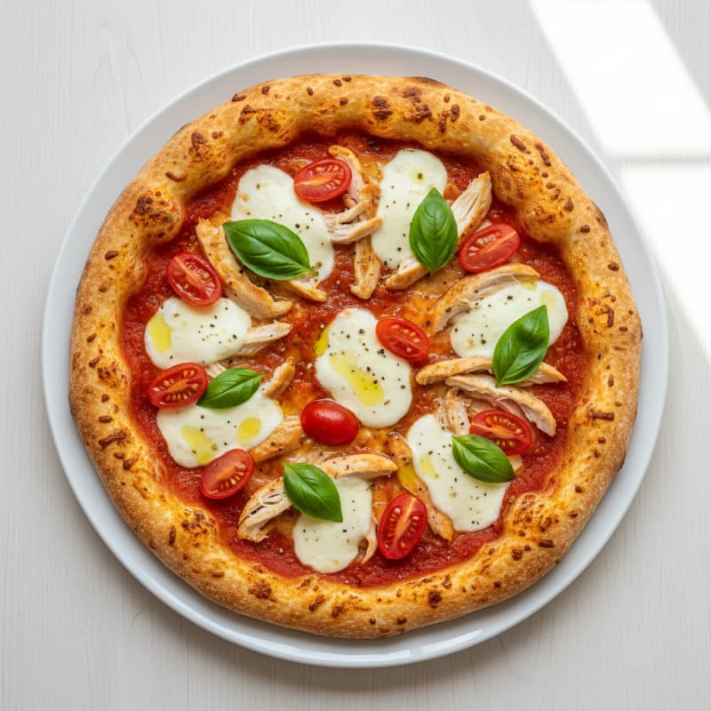 Golden Crispy Margherita Pizza