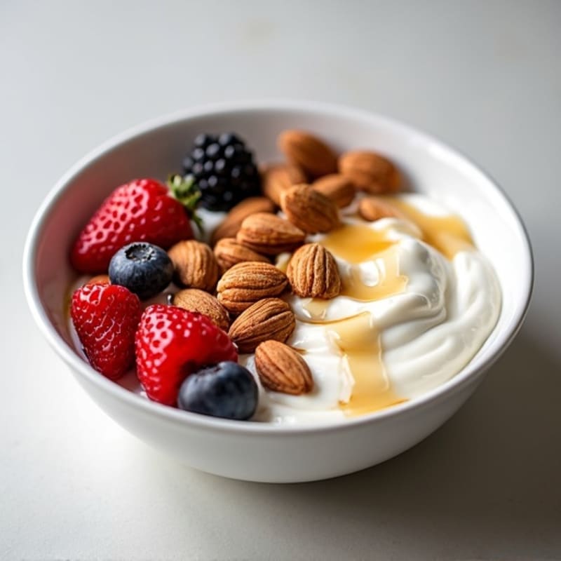 Creamy Greek Yogurt Bowl with Mixed Berries and Toasted Almonds