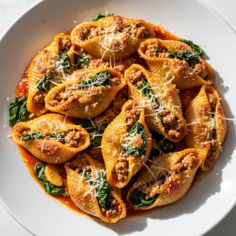 Creamy Ricotta Spinach Stuffed Shells