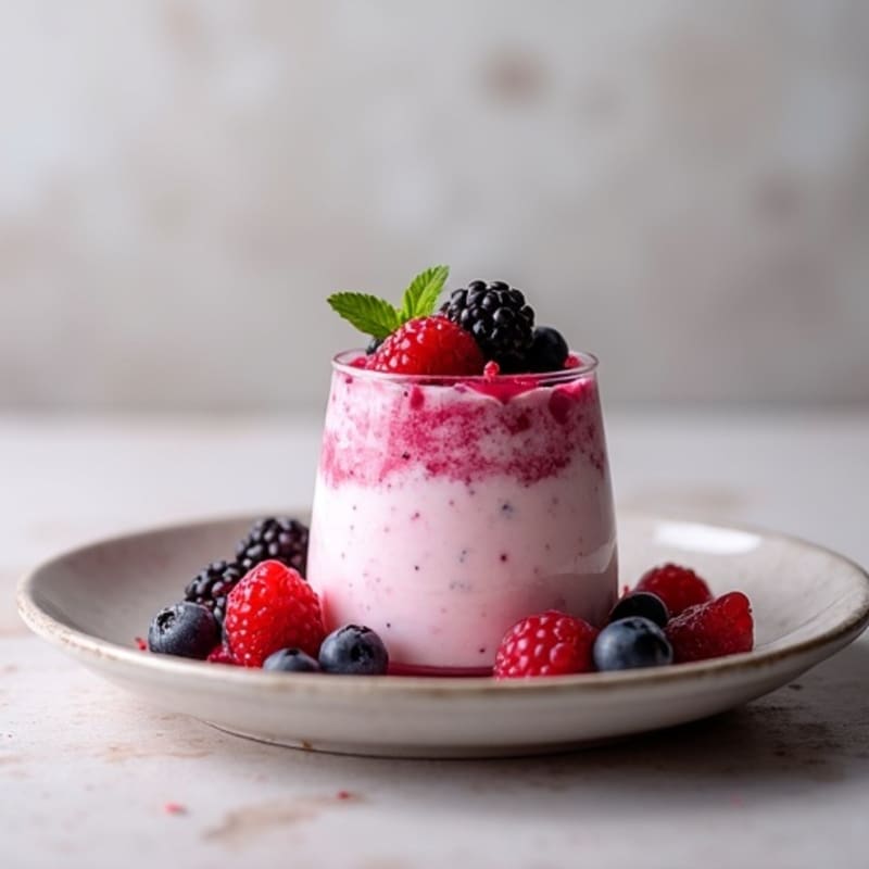 Silky Greek Yogurt Protein Mousse with Mixed Berries