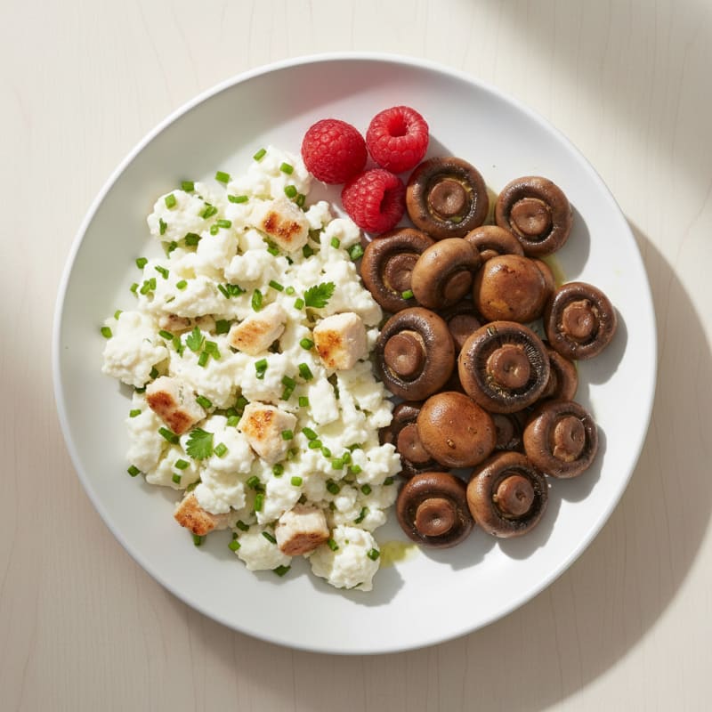 Egg White and Herb Scramble with Sautéed Mushrooms
