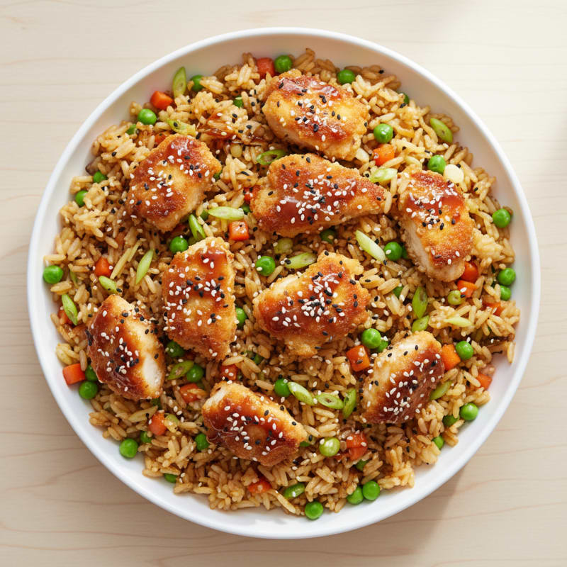 Crispy Sesame Chicken Fried Rice