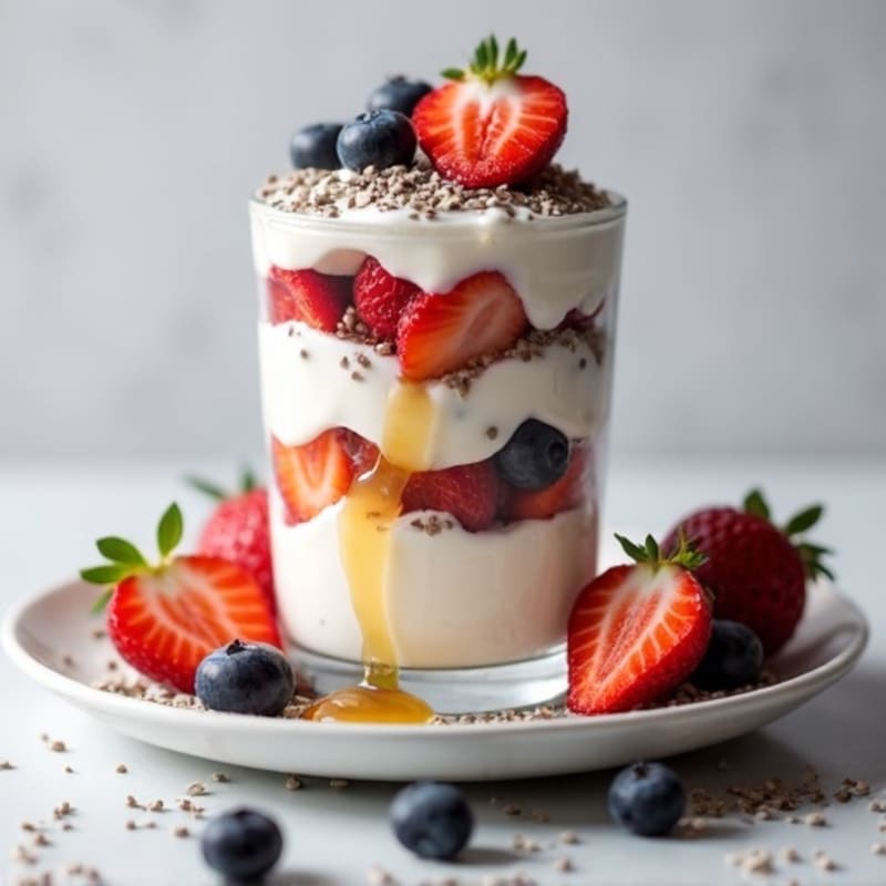 Silky Greek Yogurt Protein Parfait with Berries