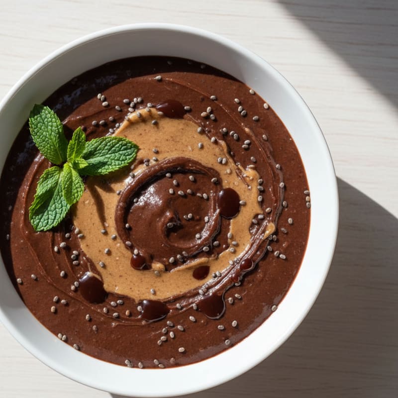 Silky Chocolate Protein Pudding with Chia Seeds