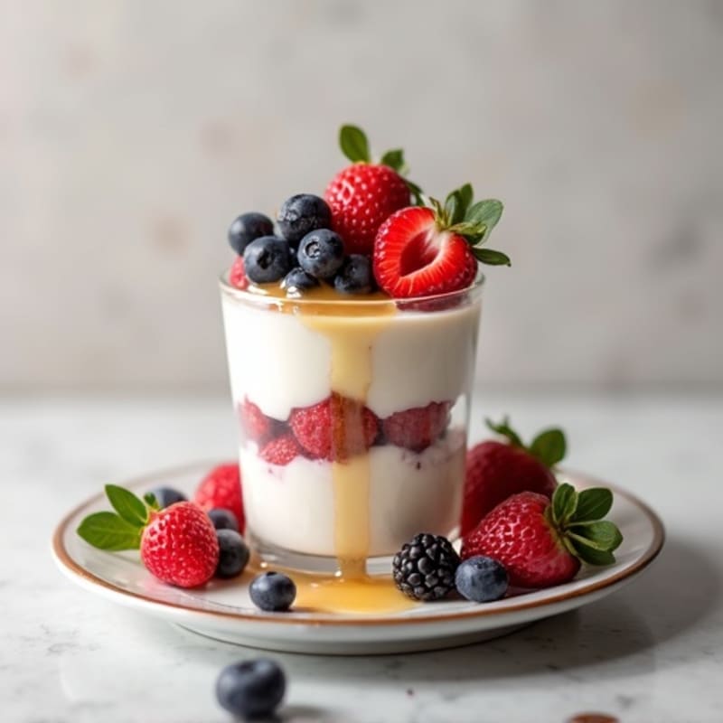 Greek Yogurt Protein Parfait with Mixed Berries
