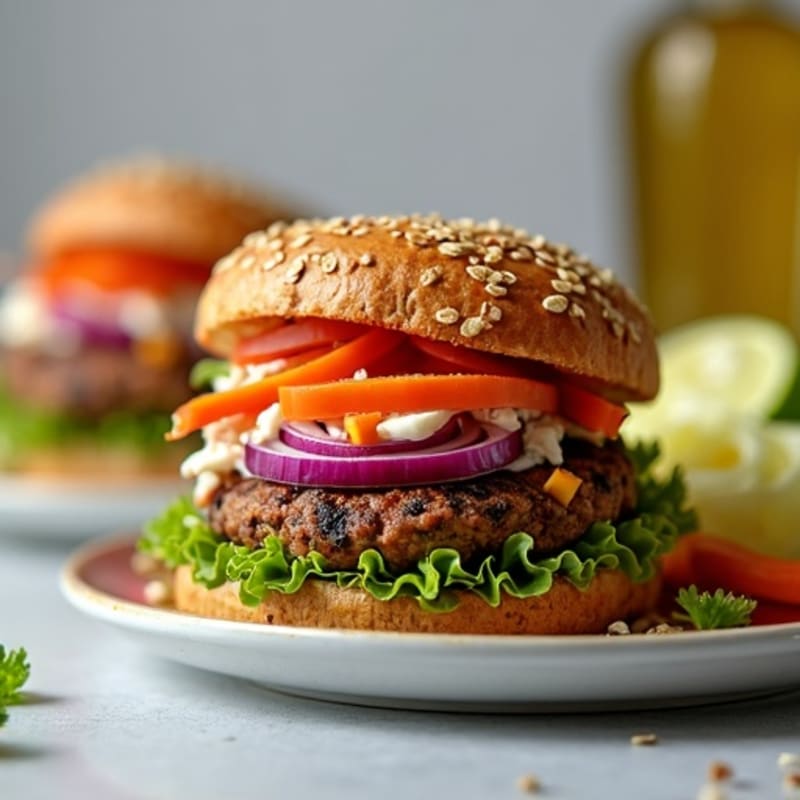 Hearty Smoky Black Bean Burgers with Fresh Slaw