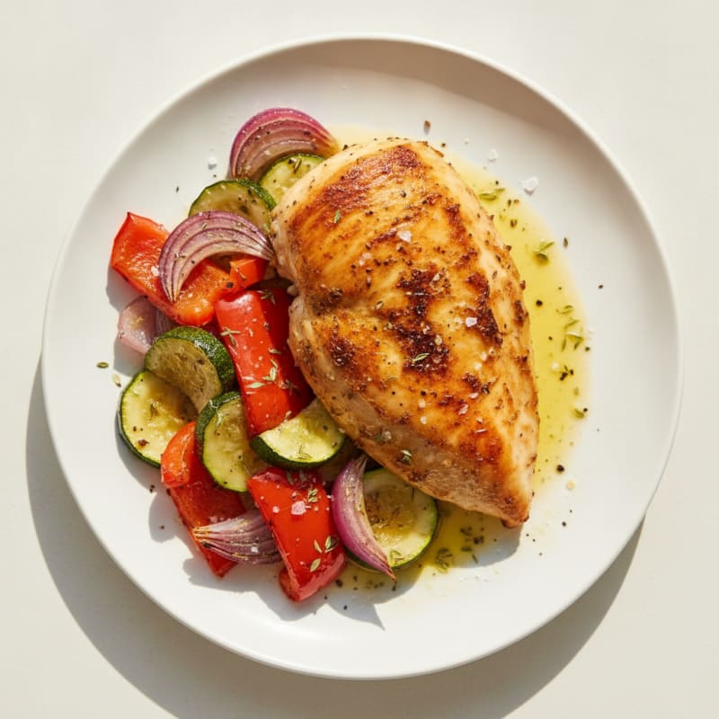 Herb-Roasted Chicken with Mediterranean Vegetables