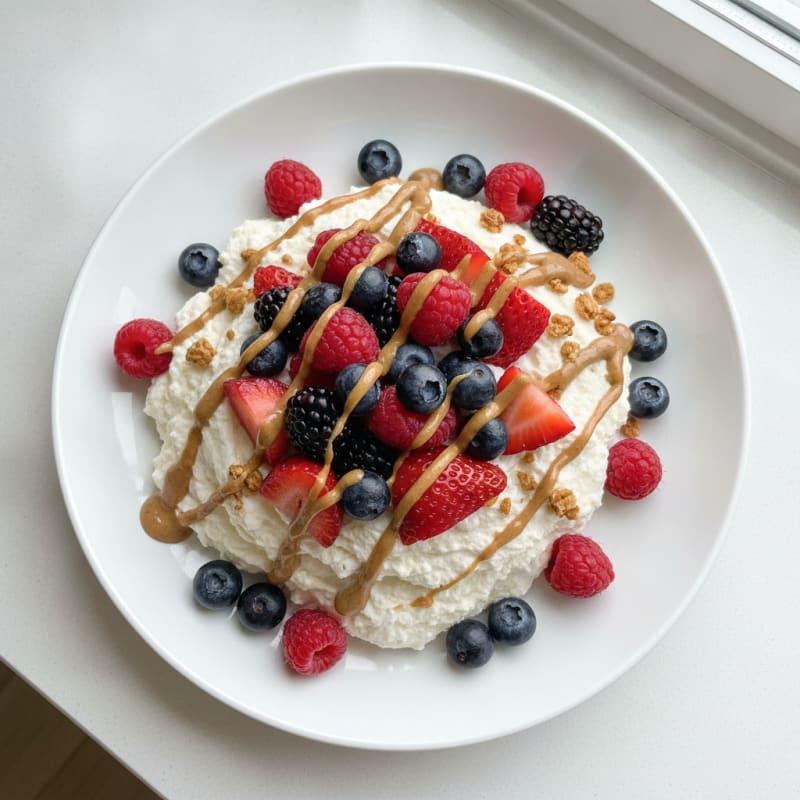 Creamy Greek Yogurt Protein Mousse with Mixed Berries