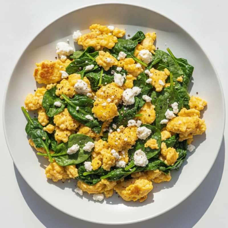 Hearty Scrambled Eggs with Spinach