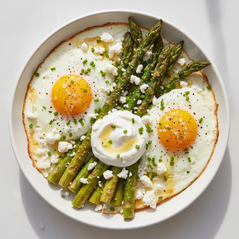 Baked Eggs with Roasted Asparagus
