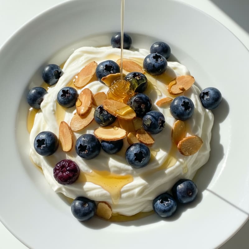 Greek Yogurt Protein Parfait with Almonds and Berries