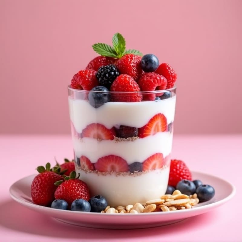 Creamy Greek Yogurt Protein Parfait with Mixed Berries