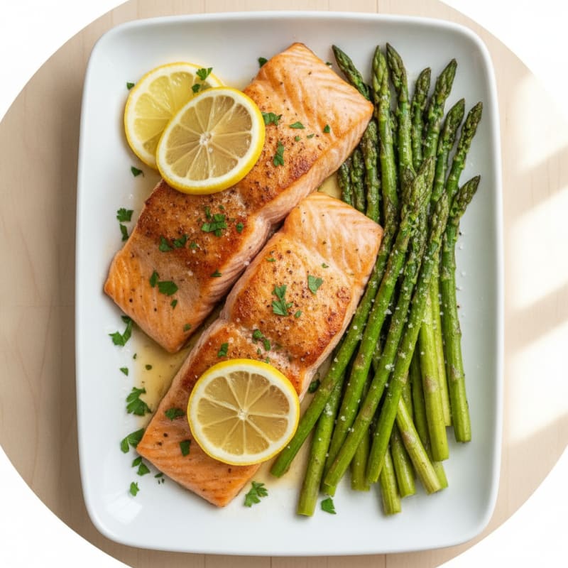 Baked Salmon with Roasted Asparagus