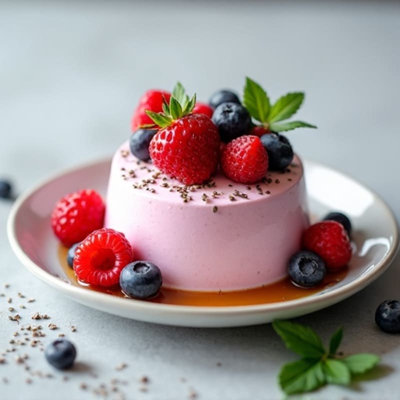 Silky Greek Yogurt Protein Mousse with Mixed Berries