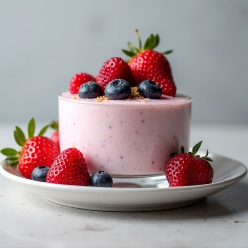 Greek Yogurt Protein Mousse with Mixed Berries