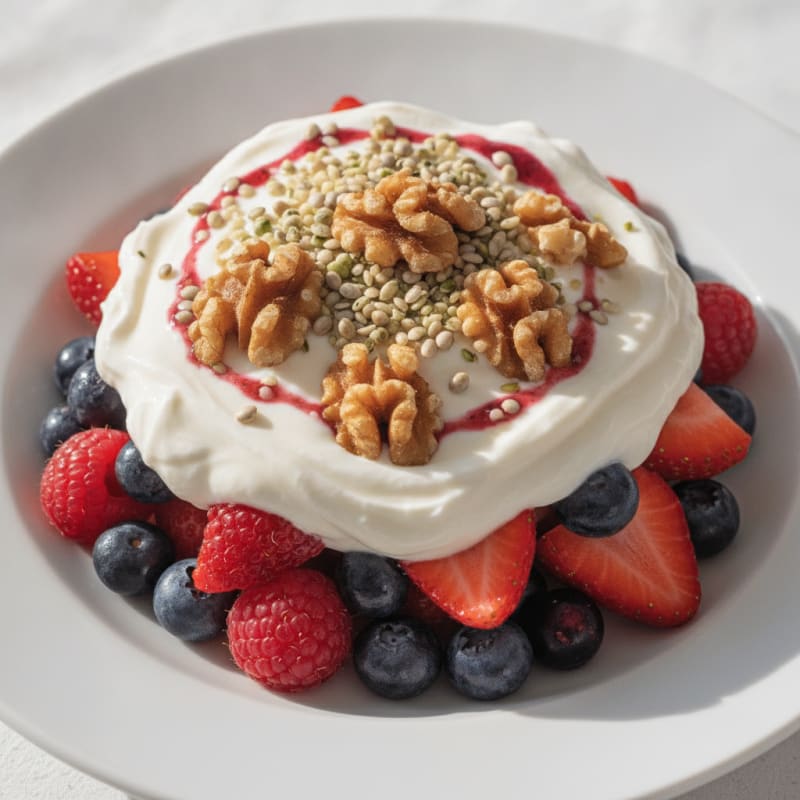 Greek Yogurt Protein Parfait with Mixed Berries