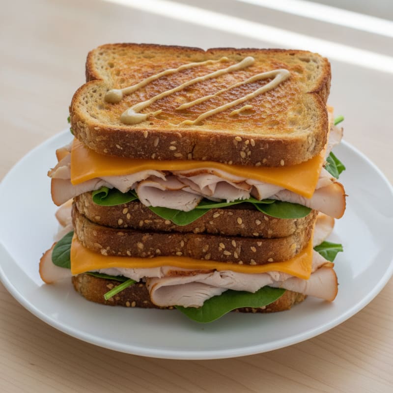 Triple-Decker Grilled Cheese Sandwich