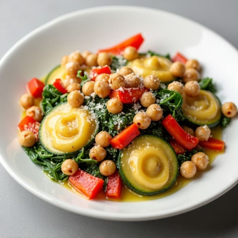 Healthy Spinach Ricotta Ravioli with Roasted Vegetables
