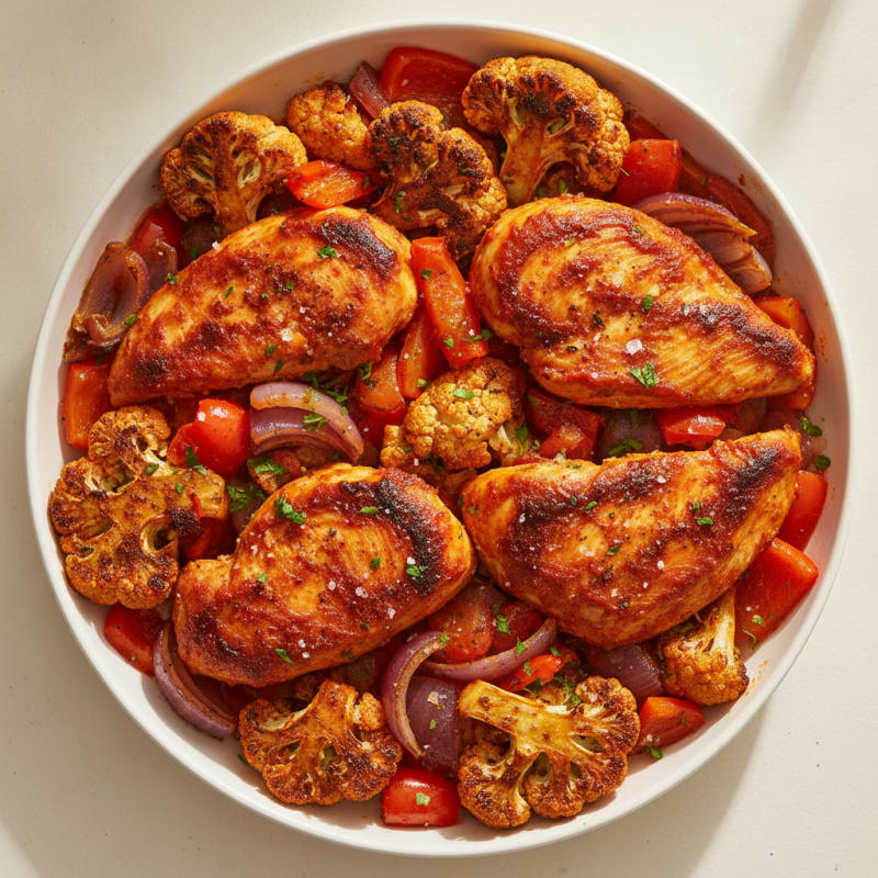 Spicy Harissa Chicken with Roasted Vegetables