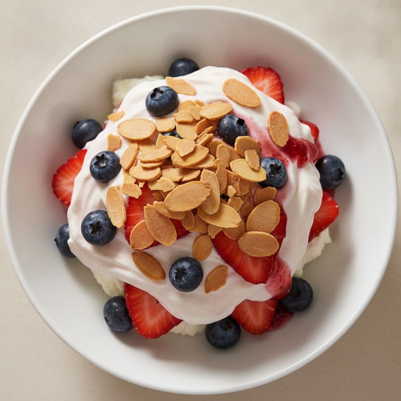 Greek Yogurt Protein Parfait with Berries and Almonds
