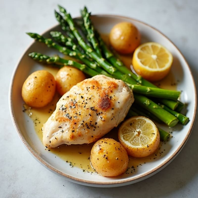 Sheet Pan Lemon Garlic Chicken with Roasted Asparagus