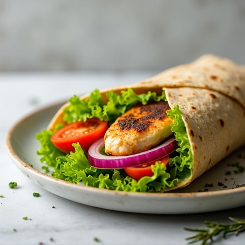 Herb-Grilled Chicken and Crunchy Vegetable Wrap