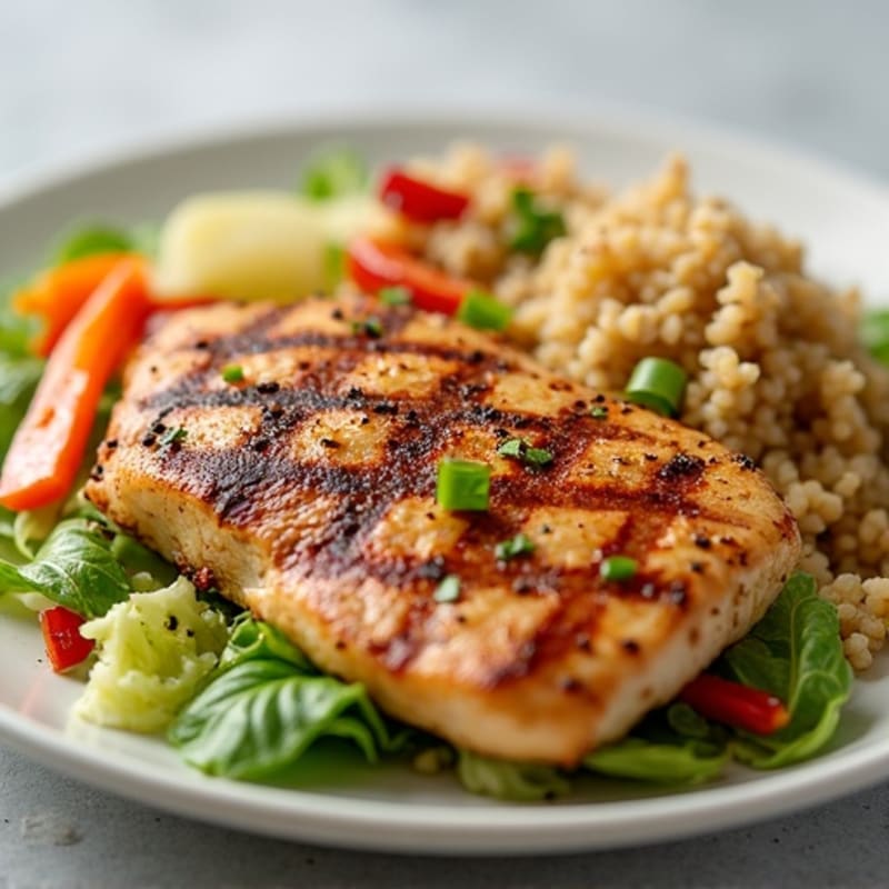 Grilled Chicken Breast with Crunchy Cabbage Slaw
