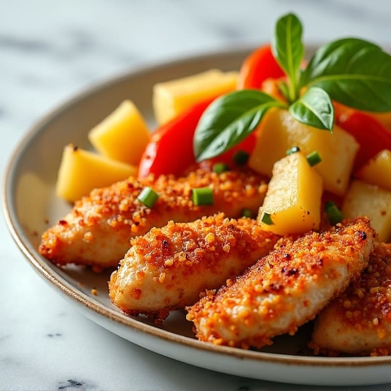 Crispy Baked Sweet & Sour Chicken with Bell Peppers and Pineapple