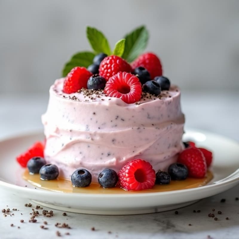 Greek Yogurt Protein Mousse with Mixed Berries